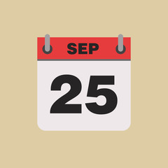 calendar flipping date time day month September simple flat vector illustration application app logo icon