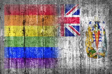 LGBT and British Antarctic Territory flag on concrete wall