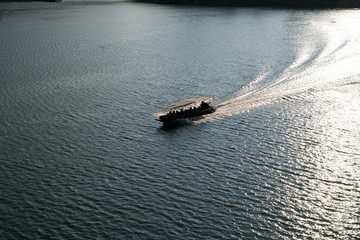 boat on the river,Kanchanaburi thailand