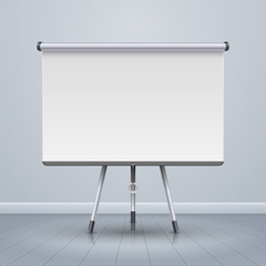 Whiteboard projector presentation screen vector illustration