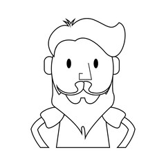 man with beard icon over white background. hipster style concept. vector illustration
