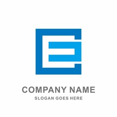 Fototapeta premium Monogram Letter E Geometric Square Cube Architecture Interior Construction Business Company Stock Vector Logo Design Template 