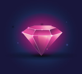 Colorful shiny bright crystals ruby diamond