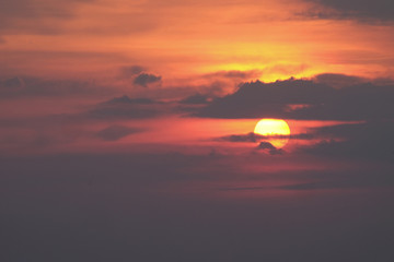 Sunset on the beach, at Chantaburi, Thailand