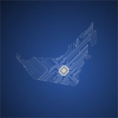 United Arab Emirates vector map, abstract background.