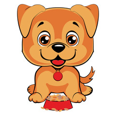 Cute cartoon dog. Children s illustration. Funny baby animal.