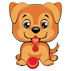 Fototapeta na wymiar Cute cartoon dog. Children s illustration. Funny baby animal.