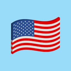 USA 3D flag. United States of America. Vector illustration.