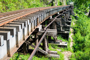 Line Railway World War 2 in Kanchanaburi,Thailand