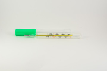 Obraz premium mercury thermometer, isolated on white background