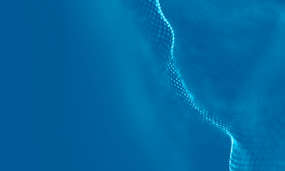 Abstract Blue Geometrical Background . Connection structure. Science background. Futuristic Technology HUD Element . Сonnecting dots and lines . Big data visualization and Business .