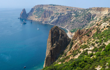 Panorama landscape of Fiolent Cape, Crimea