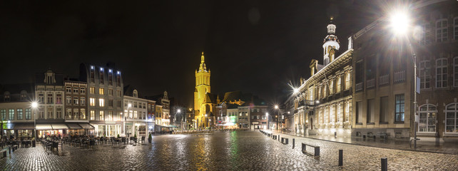 roermond city netherlands high definition panorama at night