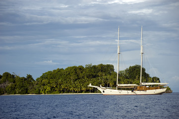 Cruising around Waigeo Island Raja Ampat Indonesia