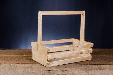 empty grunge wooden box on wooden table