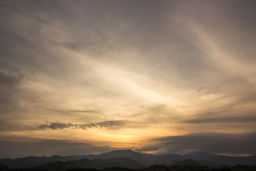 beautiful sunset in mountain