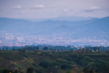 Fototapeta na wymiar City of San Jose at twilight. Costa Rica