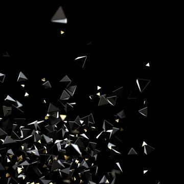 Abstract Black And Gold Particles