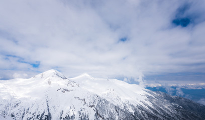 Mountain peak in winter