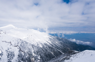 Mountain peak in winter