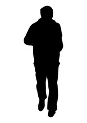 Silhouette of a man on a run vector