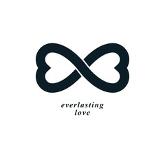 Infinite Love concept, vector symbol created with infinity sign and male Mars an female Venus signs. Relationship creative idea.