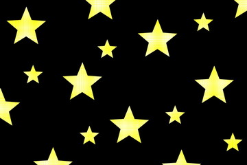 Fototapeta premium Black background with yellow and white checkered stars