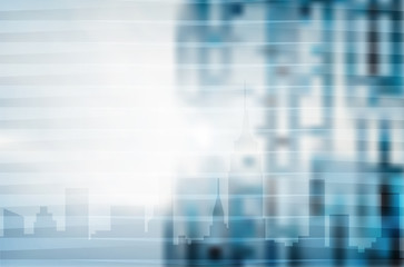 Blue city abstract digital business background