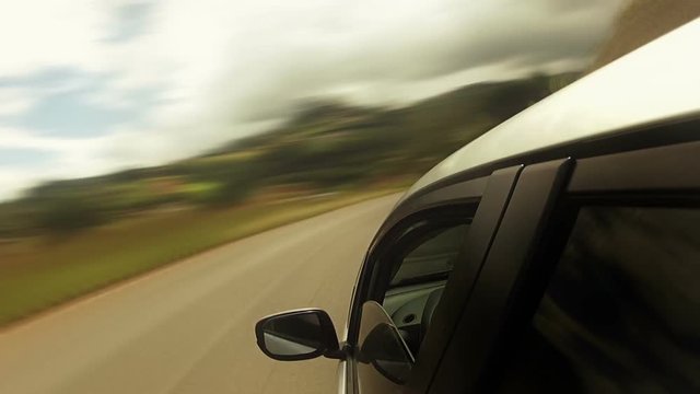 Speed Car Trip in Colombia around Calima lake, seen from the car