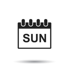 Sunday calendar page pictogram icon. Simple flat pictogram for business, marketing, internet concept on white background. Trendy modern vector symbol for web site design or mobile app
