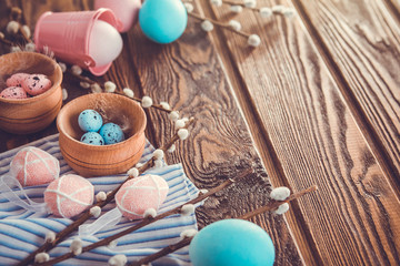 Easter background with eggs