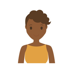 happy woman cartoon icon over white background. colorful design. vector illustration