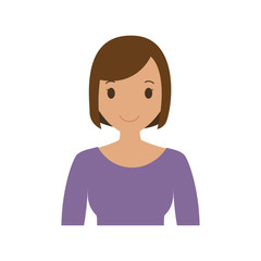 happy woman cartoon icon over white background. colorful design. vector illustration