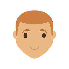 happy man face cartoon icon over white background. colorful design. vector illustration