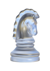 3D Rendering Chess Knight on White