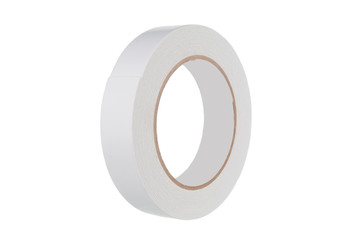 Roll of adhesive tape on white background