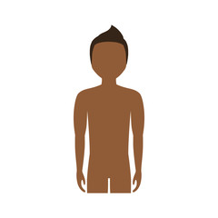 body of man cartoon icon over white background. colorful design. vector illustration