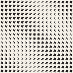Geometric Seamless Star Shapes Pattern. Halftone Gradient Effect. Stylish Vector Illustration