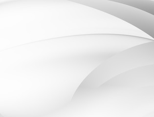 Monochrome white abstract vector background gray transparent wave lines shapes for brochure website flyer design and business card. Gray smoke wave form. White wavy shapes background striped.