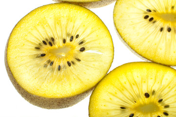 Kiwi slices on white