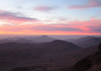 Fototapeta na wymiar Sunrise, dawn in the mountains photos