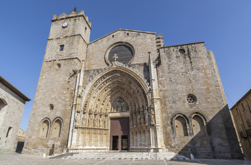 Fototapeta na wymiar Basilica of Santa Maria, gothic style, Castello Empuries,Costa Brava,province Girona,Catalonia,Spain.