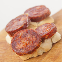 Chorizo, iberian pork sausage, spanish tapas