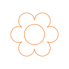 Simple icon / symbol of flower bloom. Modern thin line design. Isolated vector illustration.