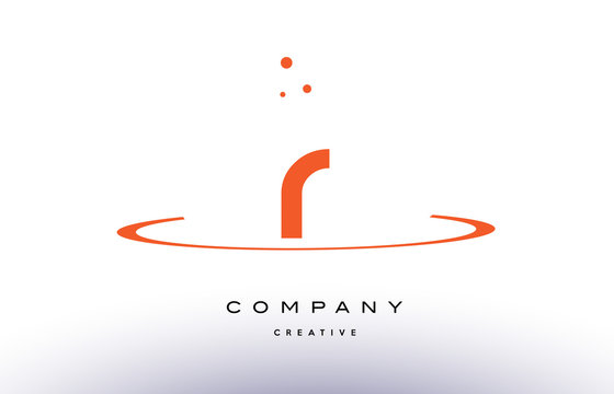 R Creative Orange Swoosh Alphabet Letter Logo Icon
