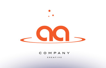 Fototapeta premium AA A creative orange swoosh alphabet letter logo icon
