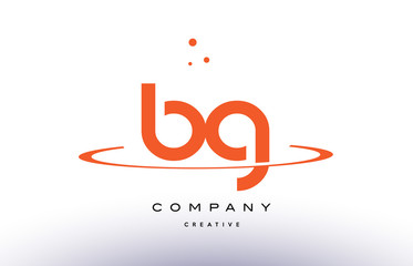 BG B G creative orange swoosh alphabet letter logo icon