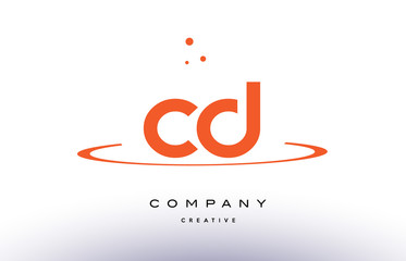 CD C D creative orange swoosh alphabet letter logo icon