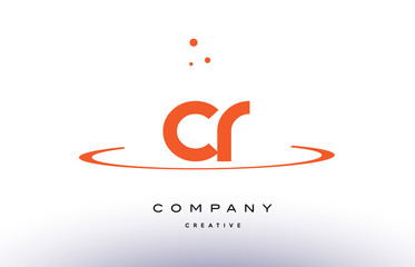 CR C R creative orange swoosh alphabet letter logo icon