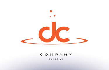 DC D C creative orange swoosh alphabet letter logo icon
